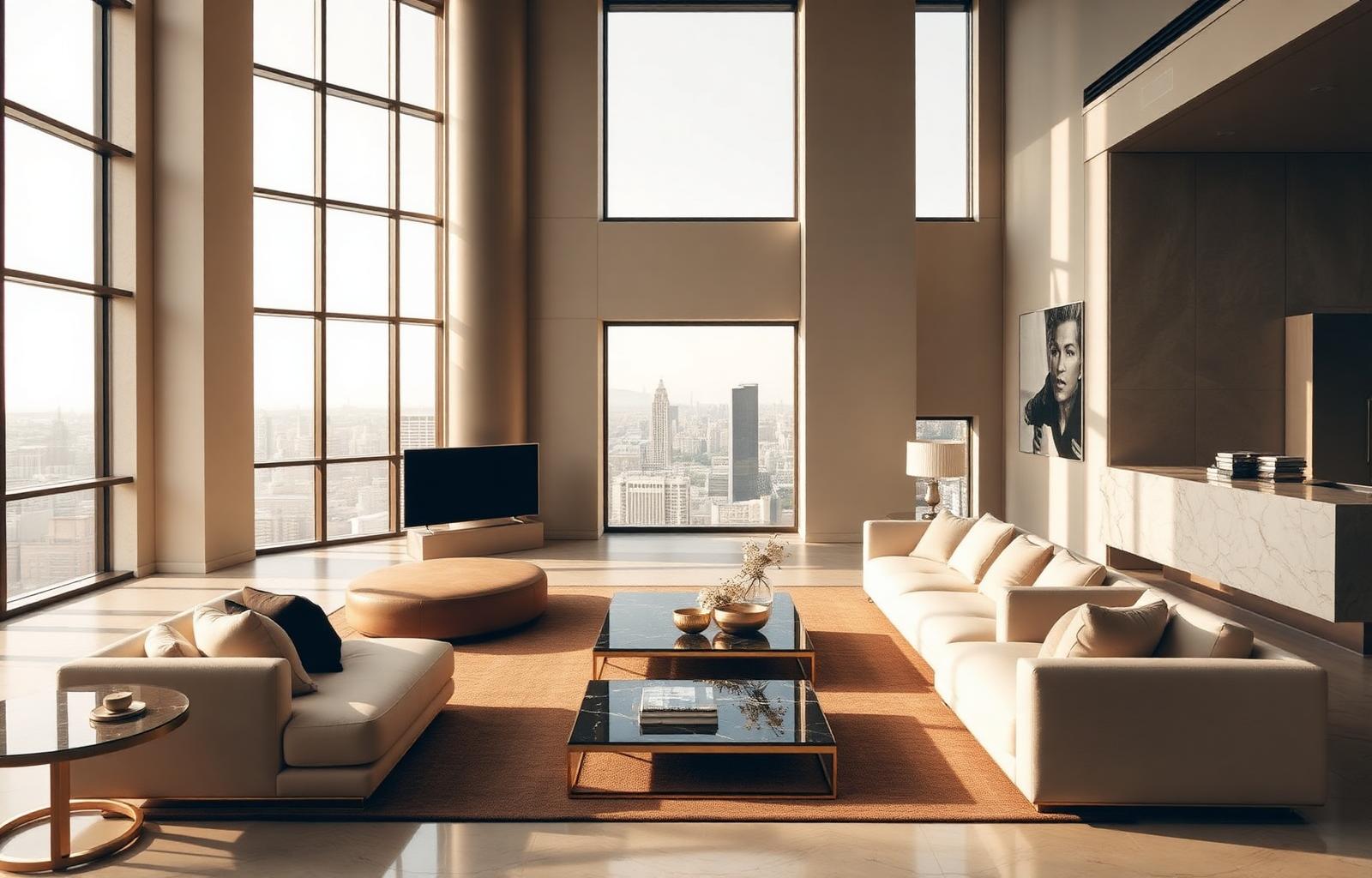 Interior de penthouse de lujo estilo Pininfarina